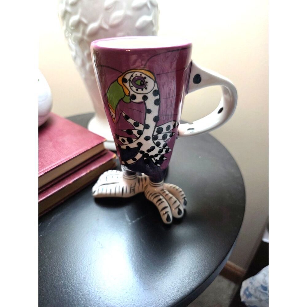 Blue Sky Clayworks Ceramic Bird Mug – Unique 3-Footed Design 8oz